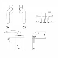 doppia maniglia EVY disegno tecnico